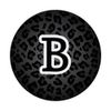Letter B Black Cheetah Leopard Cat Animal Print Initial PopSockets Swappable PopGrip