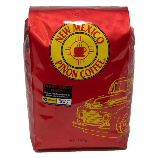 New Mexico Piñon Coffee Naturally Flavored Coffee (Traditional Piñon Ground, 5 pound)