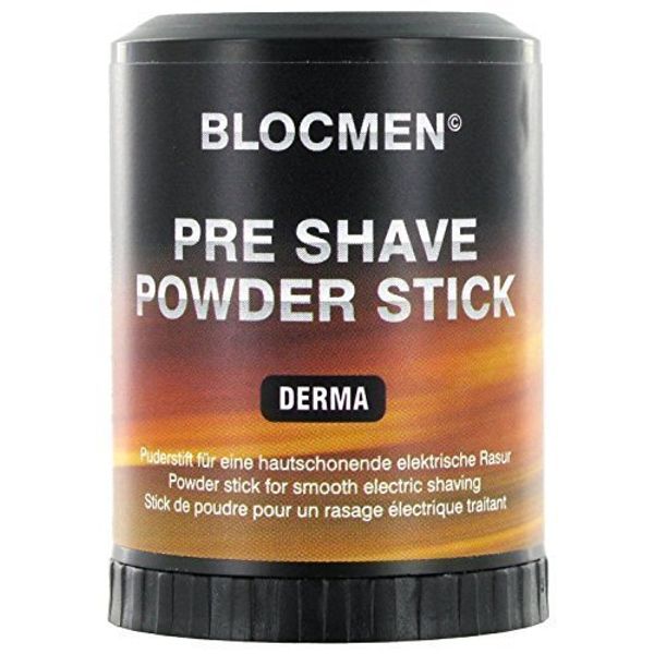 BLOCMEN Derma shaving powder pen, 60 g, for dry shaving without skin irritation, men's pre-shave powder stick without fragrances and dyes for sensitive skin