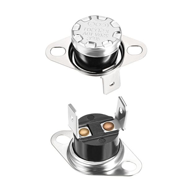 2pack KSD301 Thermostat 40°C/104°F 10A Normally Open N.O Temperature Switch