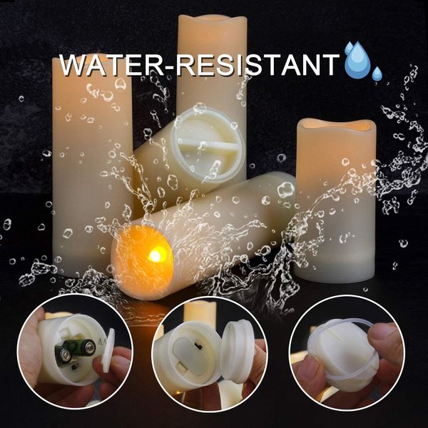 Flameless LED Candles with Remote & Timer, Set of 12 Waterproof Battery Operated