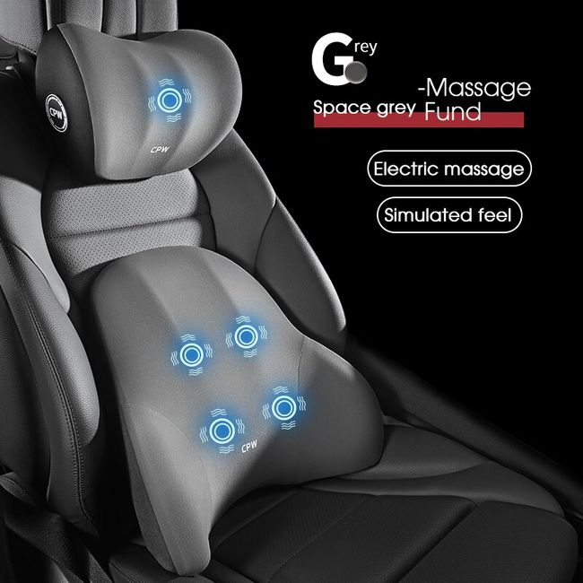 Car Electric Massage Pillow Seat Back Headrest Lumbar Support