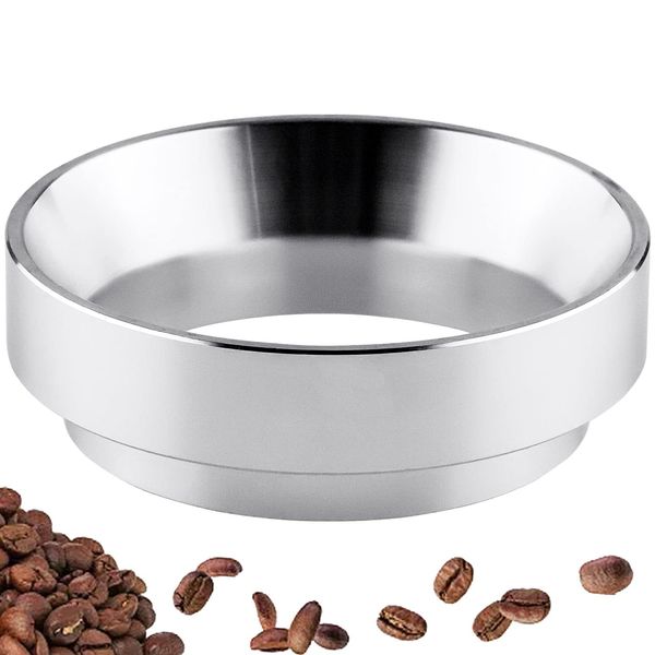 FYSL Coffee Dosing Ring 58mm Aluminum Espresso Dosing Funnel Universal Coffee Grinder Dosing Funnel, Coffee Powder Dosing Ring Funnel for Household Coffee Shop