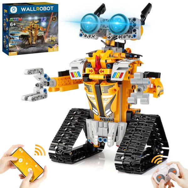 Sillbird STEM Toys for Ages 8-13, Remote & App Controlled Wall Robot Building kit Gifts for Boys Girls Aged 8 9 10 11 12 13-15 (468 Pcs)