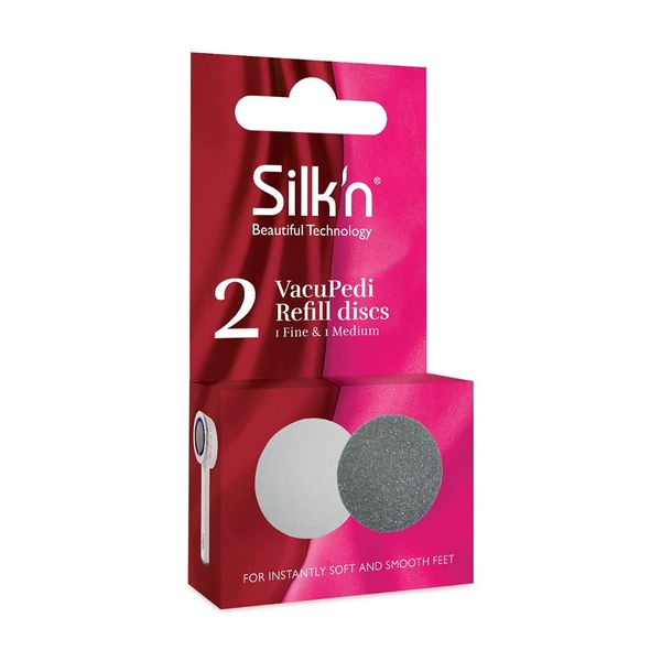 Silk'n VacuPedi Grinding Disks - Fine & Medium - Easily Removes Calluses in Seconds - 2 Pieces, Gray