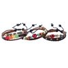 Morella Women's Braided Leather Bracelet Set 3 Pieces