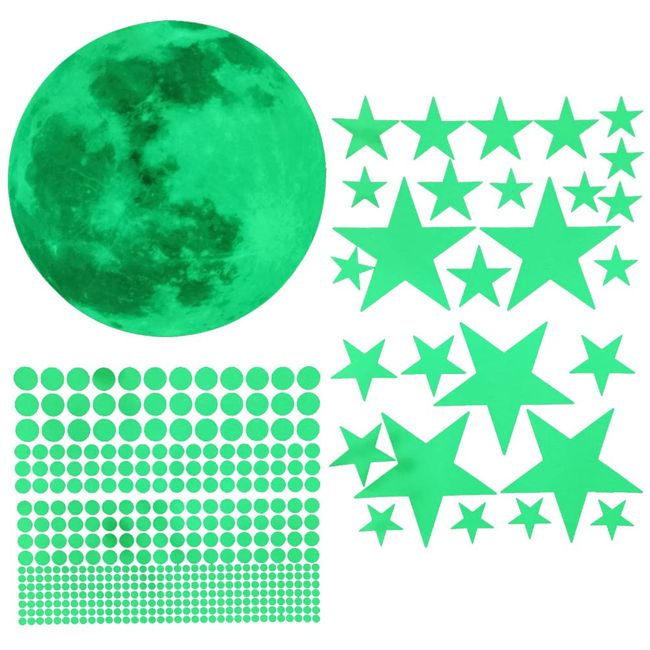 [Suitcase Company] GPT Glow in the Dark Stickers, Luminous Stars, Moons, Rounds, Universe, Night Sky, Starry Sky, Stylish, Cute, Children's Room, Ceiling, Walls, Stairs, Dark