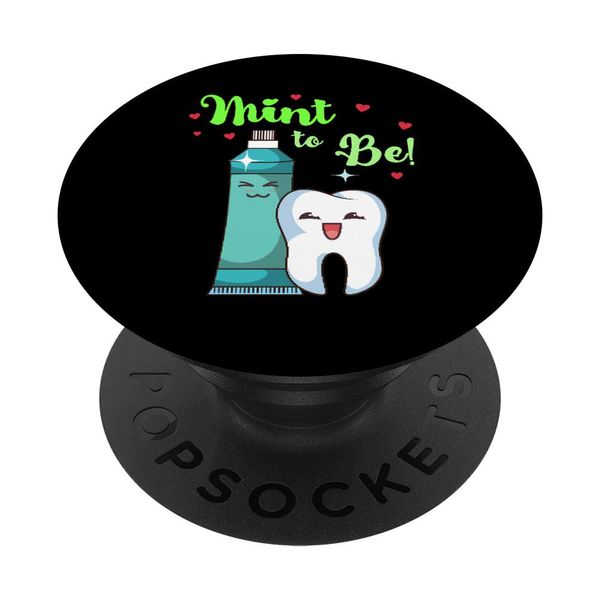 Mint To Be Funny Toothpaste & Tooth Dentist Valentine's Day PopSockets with Interchangeable PopGrip