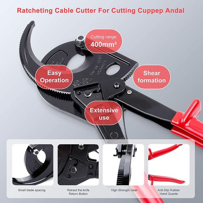 Aluminum Copper Ratchet Cable Cutters,Wire Cutters for Cutting