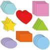 Shapes Math Pattern Play Card Craft Basic Multi-Shaped Color-Coding Card Round Hearts Stars Triangle Square Rectangle Oval Hexagonal Paper Cut-Outs for Student Classroom (Cutouts Paper)