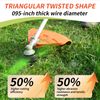 5 Pack String Trimmer Line Compatible with Ego String Trimmer 0.095" 70FT Weed Eater String Pre-Cut Dual Color Fast-Positioning Triangular Twisted Trimmer Line Universal Fit Weed Wacker String