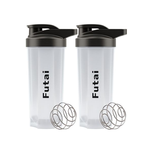 Futai Protein Shaker, 23.7 fl oz (700 ml), Set of 2, Clear