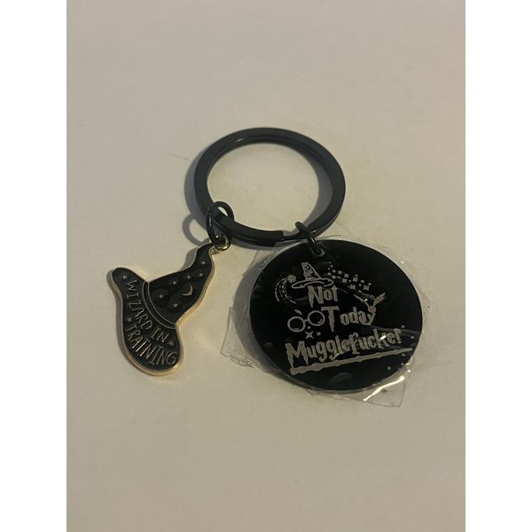 Not Today Mugglefucker Black Keychain HARRY POTTER