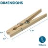 Honey-can-do Wooden Clothespins - 100 Pack for Laundry & Organization