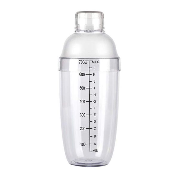 1PC 700CC/24oz Cocktail Shaker Plastic Resin Transparent Drink Shaker Bottle with Scale and Strainer Mixer Shaker Cup Bottle for Home Bar Milk Tea Shop Party Coffee Shop Restaurant