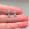 Sterling Silver Grey Meerkat Animal Earrings Gift