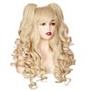 ColorGround Long Curly Cosplay Wig with 2 Ponytails (Blonde)