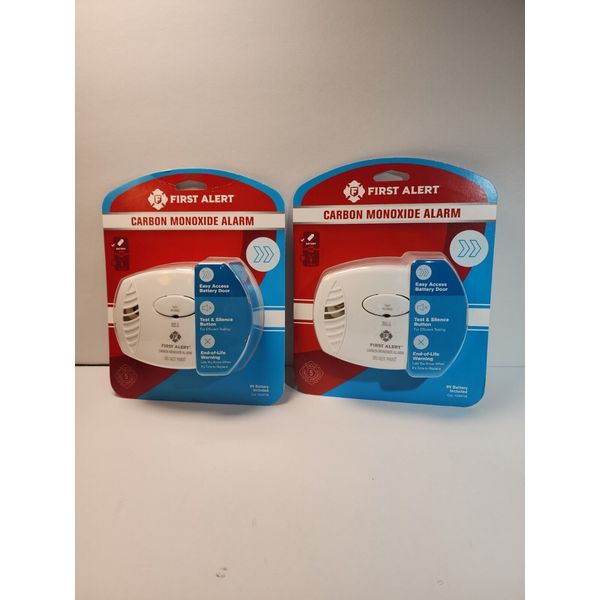 First Alert Carbon Monoxide Alarm Only 2 Pack with 9V Battery