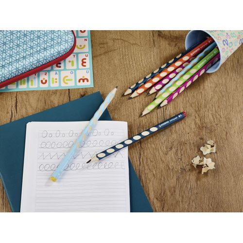 Ergonomic Graphite Pencil - STABILO EASYgraph - Left-Handed - Pack of 6 - Pink - HB