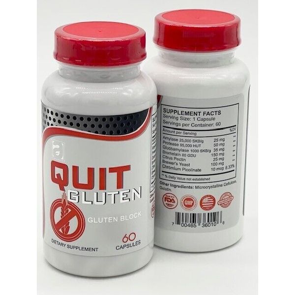 Quit Gluten Block (60 caps) Dietary Supplement Off Easy Digestive Enzyme