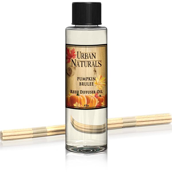 Urban Naturals Pumpkin Brulee Reed Diffuser Refill Oil | Autumn & Winter Home Scent | Creamy Pumpkin Pie, Nutmeg, Maple & French Vanilla | Made in The USA