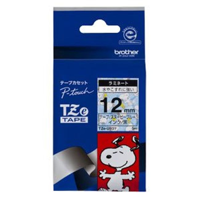 Brother TZe tape tape SNOOPY (Snoopy Blue/Black) 12 mm TZe – ub31