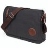 LOSMILE Mens Canvas Messenger Shoulder Bag. (Black)