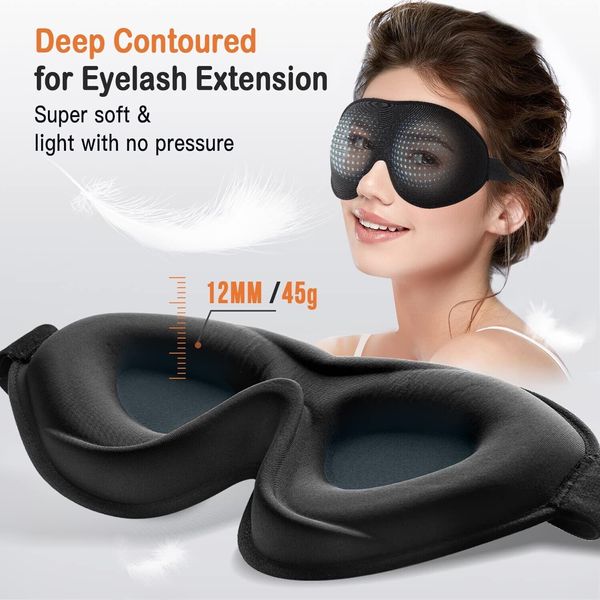 Sleep Eye Mask for Men Women, 3D Contoured Cup Sleeping Mask & Blindfold