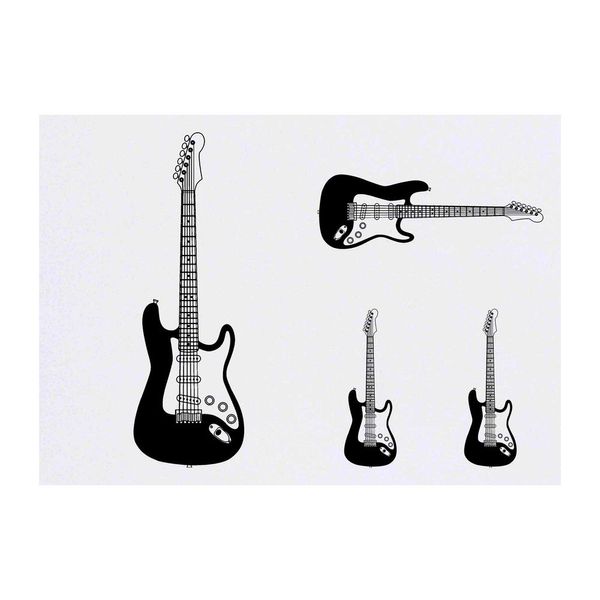 4 x 'Electric Guitar' Temporary Tattoos (TO00036709)