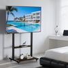 Universal 40-86 Inch Height Adjustable Rolling TV Stand with Wheels, 2 Shelves
