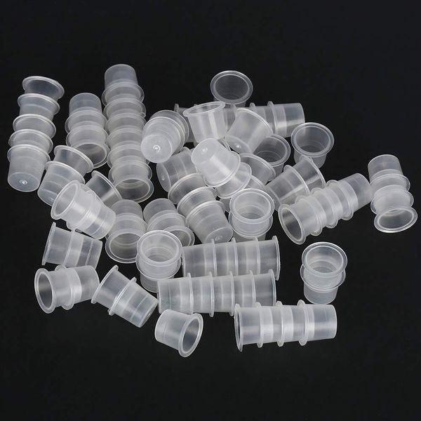 1000 Stück Tattoo Ink Cups Kunststoff Farbkappen Cups Tintenbecher Tattoo Zubehör kleine Tattoo Cups für Tattoo Tinte Tattoo Maschine 9mm/13mm/15mm (Groß: 8,3 Zoll lang und 7,9