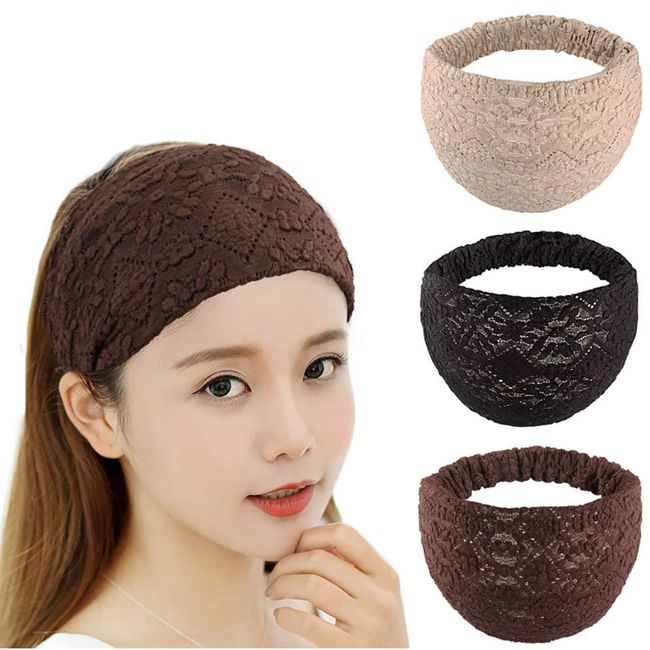 CHENGZI 3 PCS Elastic and Tight Hair Bands Anti-slip Hair Compression Headwear, Wide Headbands for Women Girls