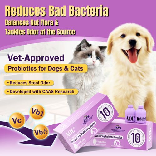 Probiotics for Dogs and Cats with Smelly, Vitamin C, Vitamin B, Improve pet Bad Breath and Body Odor, Supports The intestinal System, Yeast Balance, Boost Immunity(10 Bottles),【Quick-Acting】