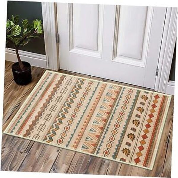 Washable Boho Front Door mat Outside Entrance 2x3 entryway 2’x3’ Boho Chromatic