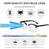Eyeglasses Blue Light Blocking Glasses Semi-Rimless Frame Unisex Black Silver