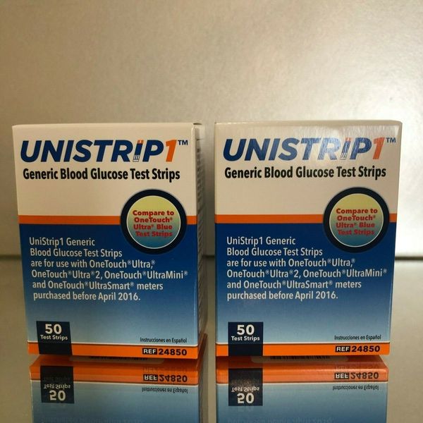 Unistrip 1 Blood Glucose Test Strips 100 Qty.  Exp 12/2024. Free shipping