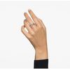 Swarovski Twist ring, White, Rhodium plated, 55