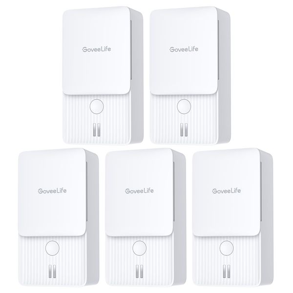 GoveeLife Water Leak Detectors 5 Pack, 100dB Adjustable Audio Alarm and Leak and Drip Alerts, Detector for Home, Bedrooms, Basement, Warehouse, Cabin/RV