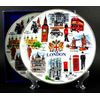 Decorative Plates Fine Porcelain with London Popular Scenes and Icons - London Collectable Souvenir (Small - 10 cm, Multi Colour - Coat of Arm)