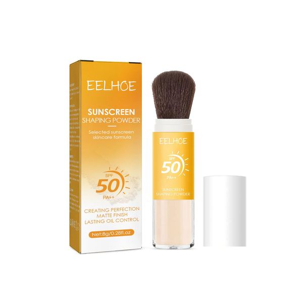 Mineral Sunscreen Setting Powder, Natürlich Sonnenschutz Fixierpulver, Matte Finish Öl Kontrolle Loose Face Powder SPF 50, Durchscheinend Lightweight Sun Protection Powder