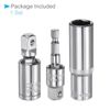 CoCud Socket Accessory Set, 14mm Deep Socket 3/8" Drive 3/8" Universal Joints 3/8" Adapter, Socket Accessories - (Applications: for Home Maintenance), 3-Pieces