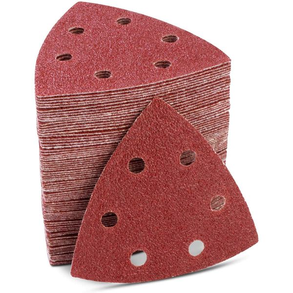 100×Triangle Sandpaper Sanding Pads Hook and LoopPalm for Oscillating Multi Tool