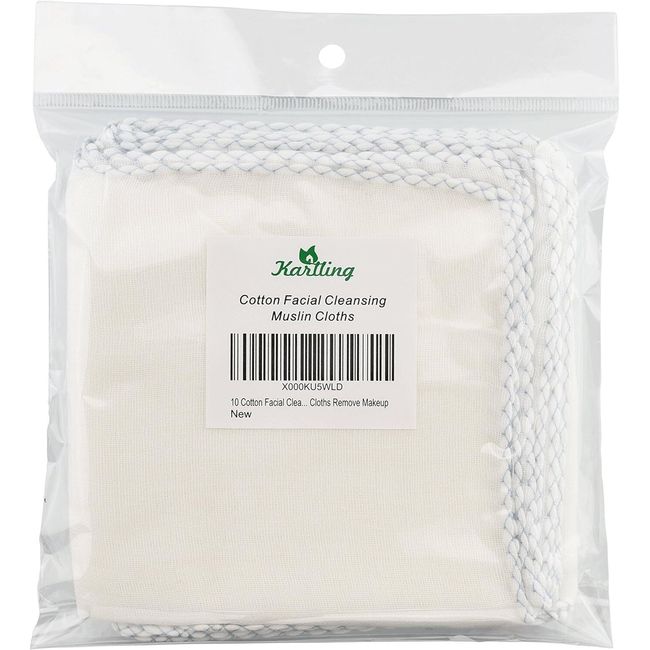 10 Cotton Facial Cleansing Muslin Cloths Makeup Remover Wipes