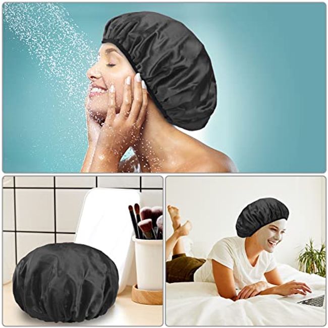  Reusable Shower Cap & Bath Cap, Lined, Oversized