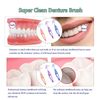 FRUTA 3 Pcs Denture Cleaning Brushes False Teeth Cleaning Brush Denture Double Sided Brush Multi-Layered Bristles Brush Portable Brush for False Teeth, 3 Colors