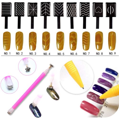 LAEMALLS 15Pcs/Set Cat Eye magnetico, Nail Art Magnetico Stick Set Effetto 3D Magnetic Cats Occhi Polacco UV Gel Polish Nail Art Pen Magic 3D Tool DIY#8