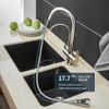 Kitchen Sink Faucet with Pull down Sprayer 2 Handle 3 in 1 Water Filter Purifier