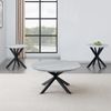 Steve Silver Keyla Faux Marble Round End Table in Gray