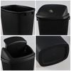 13 Gallon Black Trash Can, Plastic Swing Top Kitchen Garbage Waste Basket 4-Pack