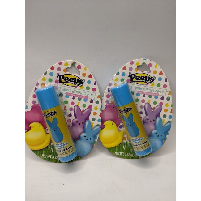 Lot Of 2 PEEPS Vanilla Marshmallow Cream Flavor Lip Balm JUMBO Stick NEW